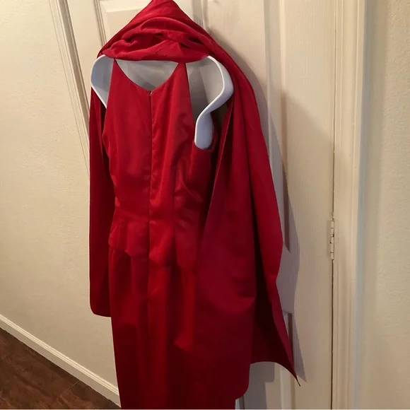 Michaelangelo Red Satin Gown - Picture 4 of 16